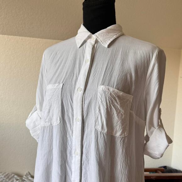 a.n.a White basic button down shirt petite large minimalist cottagecore casual - Picture 1 of 8